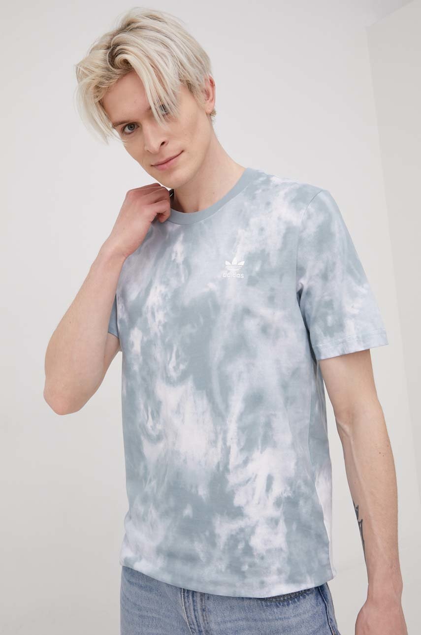 

Памучна тениска adidas Originals Adicolor HE9448 с десен, Син