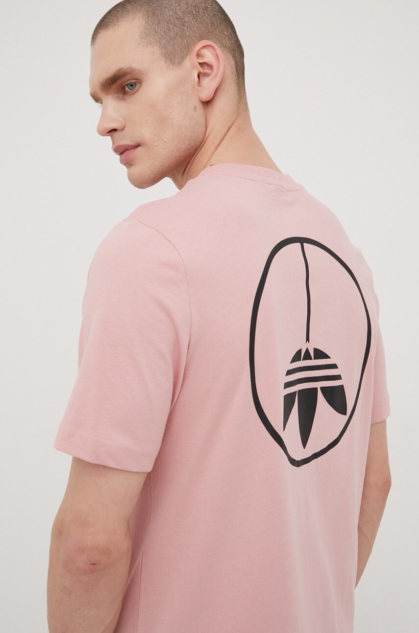 Adidas originals tricou din bumbac hf4910 culoarea roz, cu imprimeu