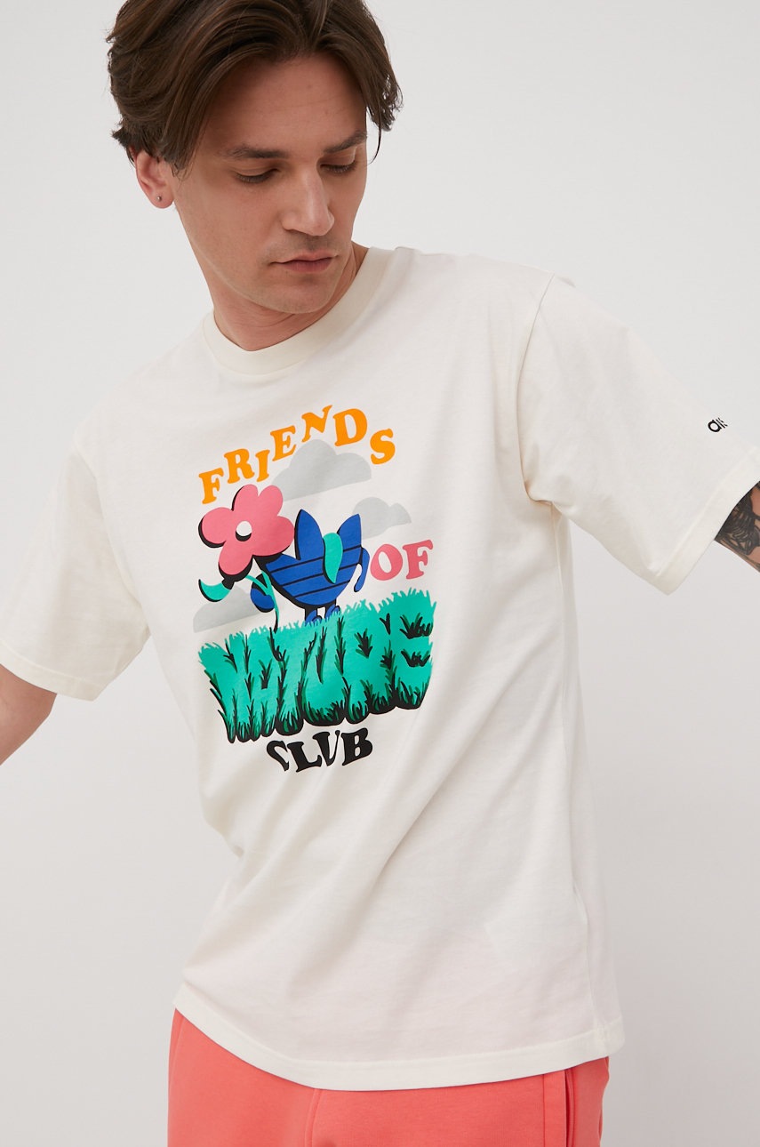 

Памучна тениска adidas Originals HC2141 в бежово с принт, Бежов