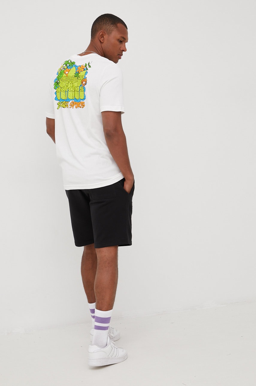 

Памучна тениска adidas Originals HC7143 в бяло с принт, Бял