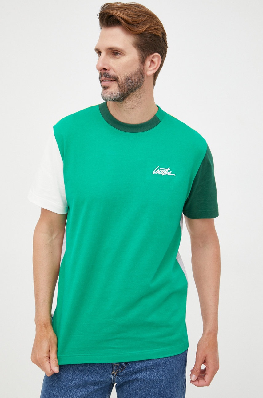 

Памучна тениска Lacoste с десен, Многоцветен