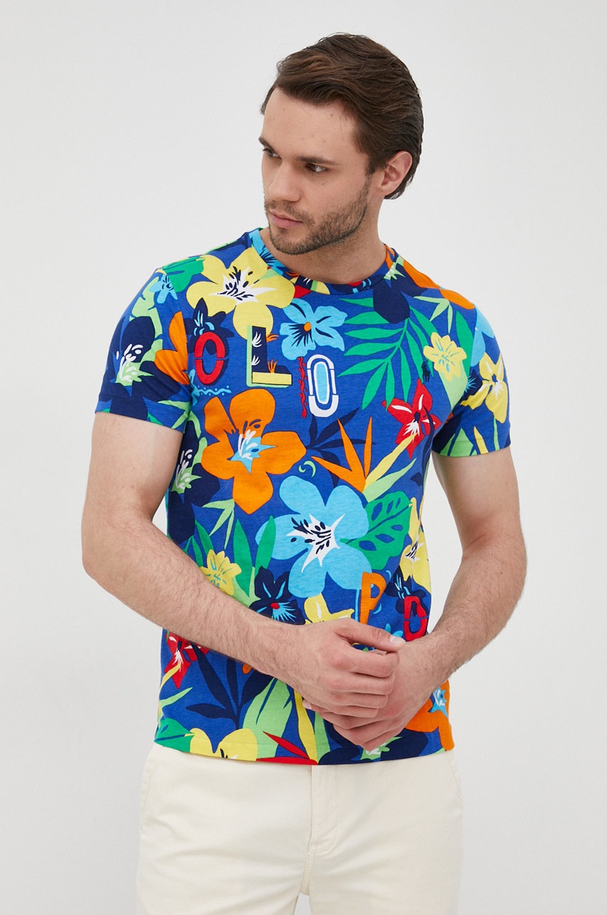 

Памучна тениска Polo Ralph Lauren с десен, Многоцветен