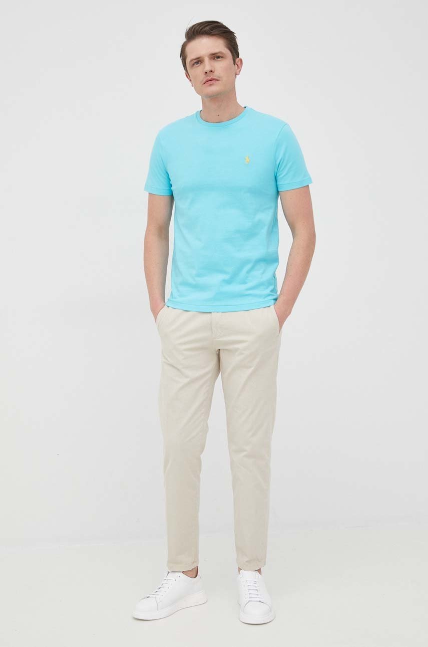 

Хлопковая футболка Polo Ralph Lauren однотонный
