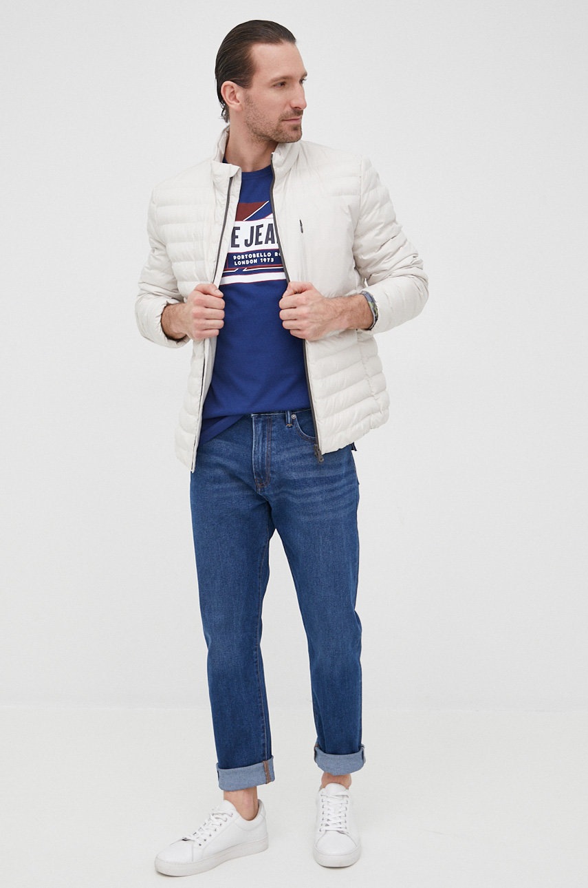 

Хлопковая футболка Pepe Jeans Adelard цвет синий с принтом