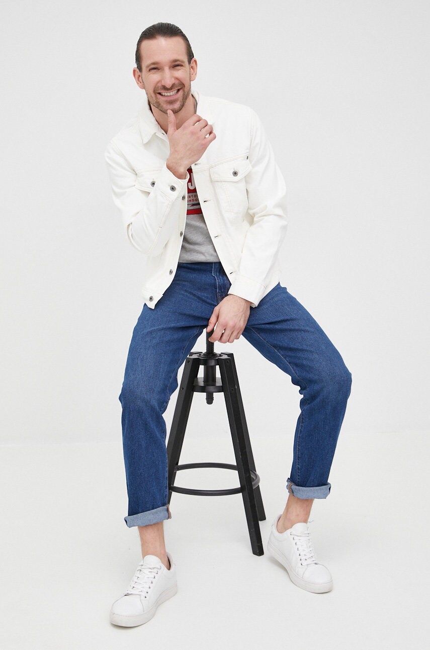 

Футболка Pepe Jeans Adelard мужская цвет серый меланж