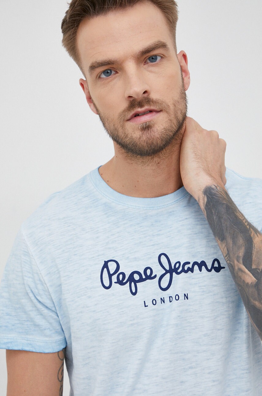 Pepe jeans tricou din bumbac don n cu imprimeu