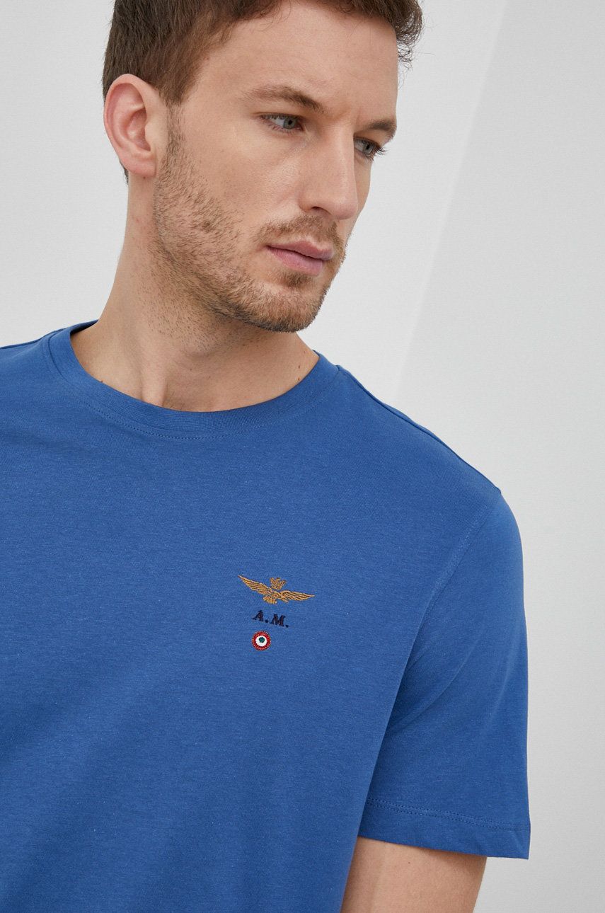 Aeronautica Militare T-shirt bawełniany gładki