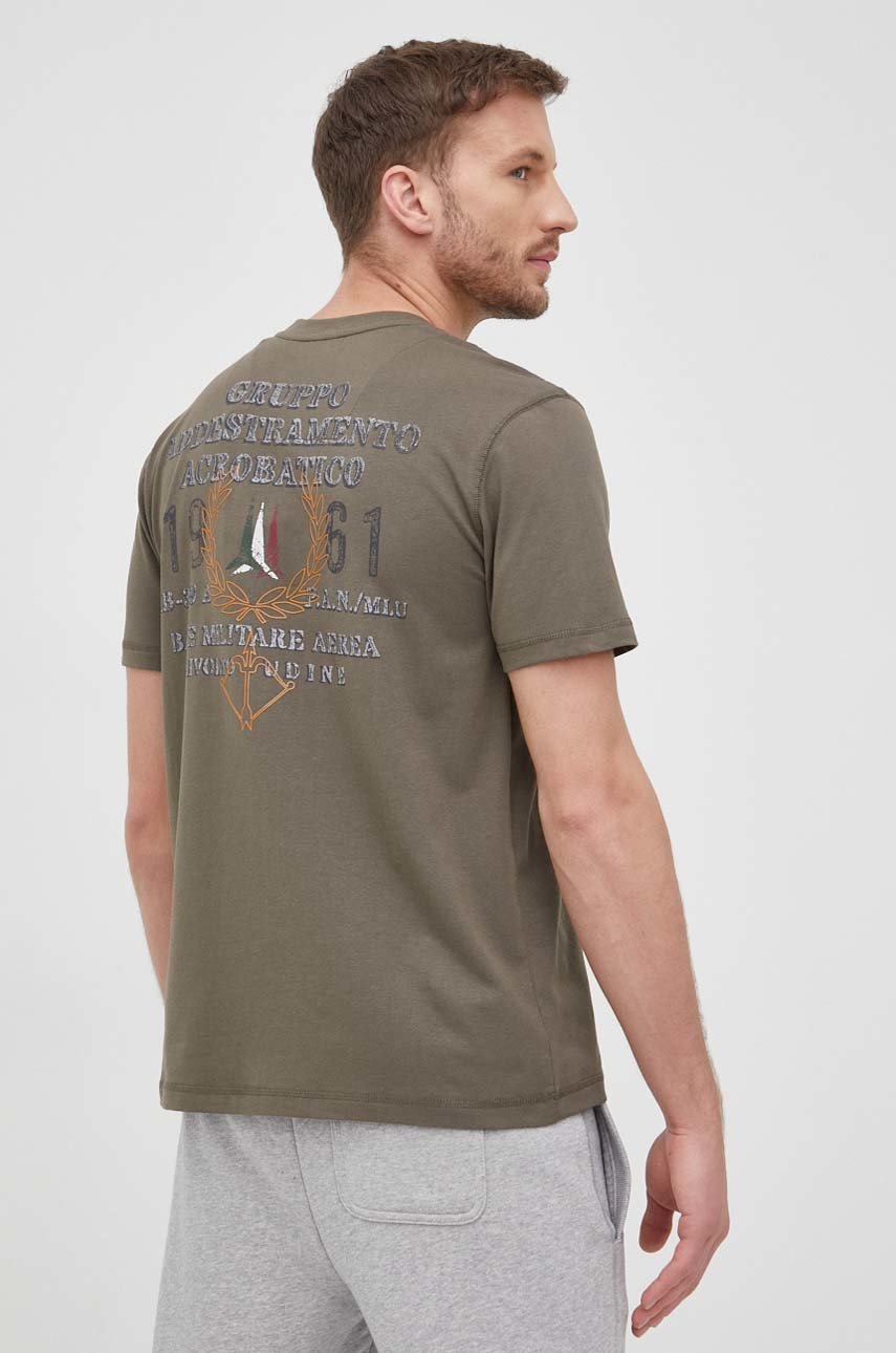 

Тениска Aeronautica Militare мъжки в зелено с апликация, Зелен
