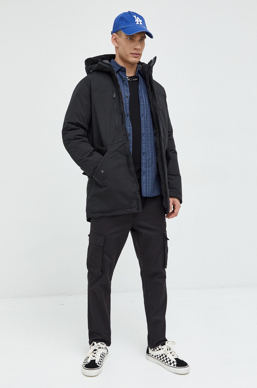 

Бавовняна футболка Jack & Jones чоловічий колір чорний однотонний