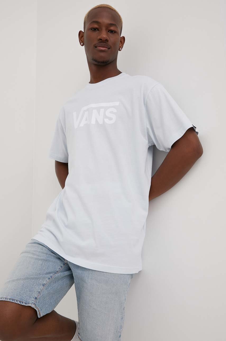 

Памучна тениска Vans с принт, Син