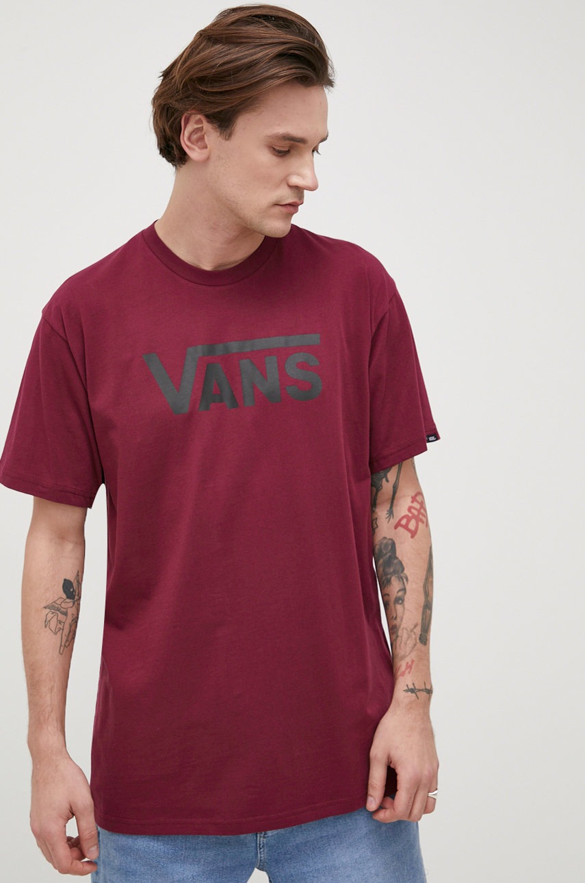 

Памучна тениска Vans в лилаво с принт, Виолетов