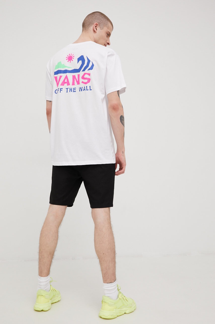 Vans t-shirt bawełniany kolor biały z nadrukiem