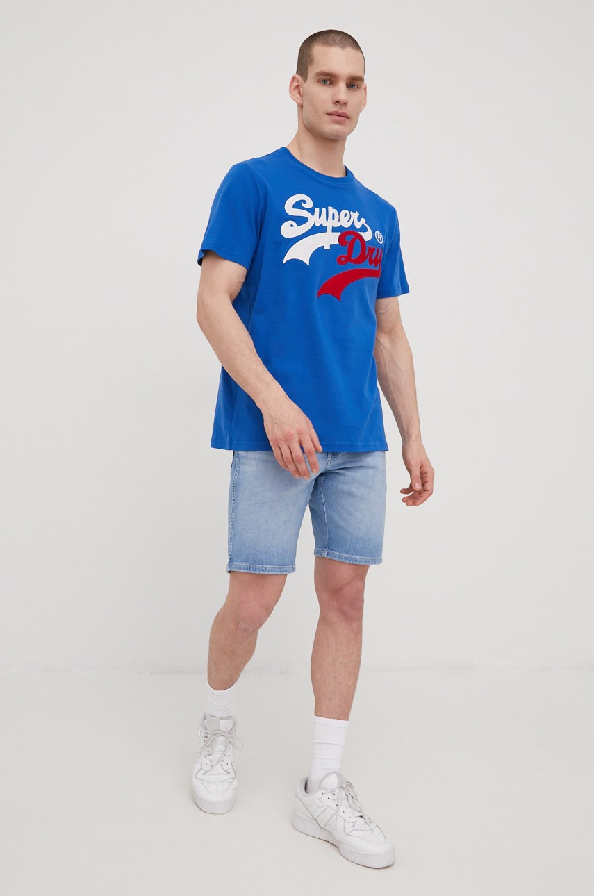 

Хлопковая футболка Superdry с аппликацией