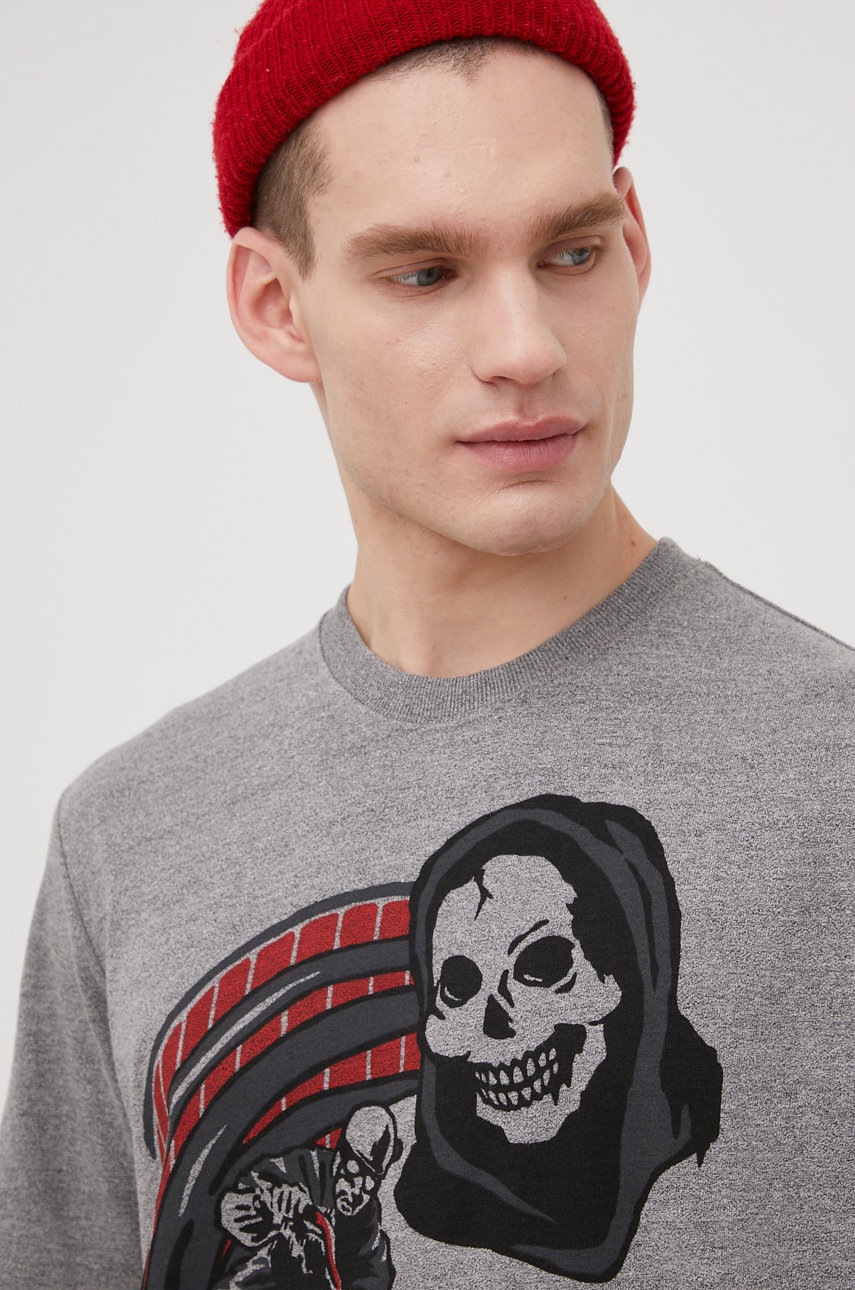 

Тениска Superdry в сиво с принт, Сив