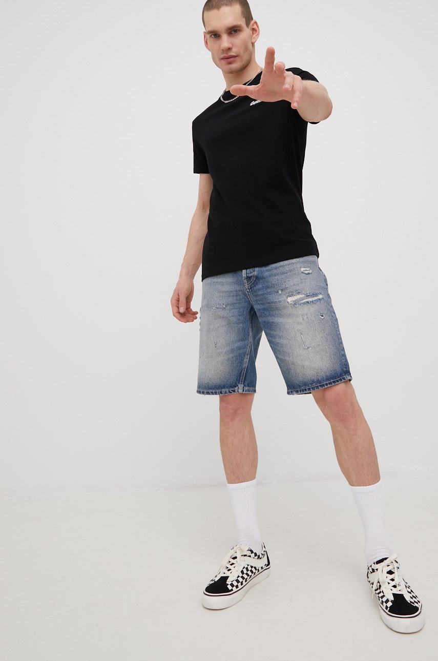 

Бавовняна футболка Superdry колір чорний однотонний