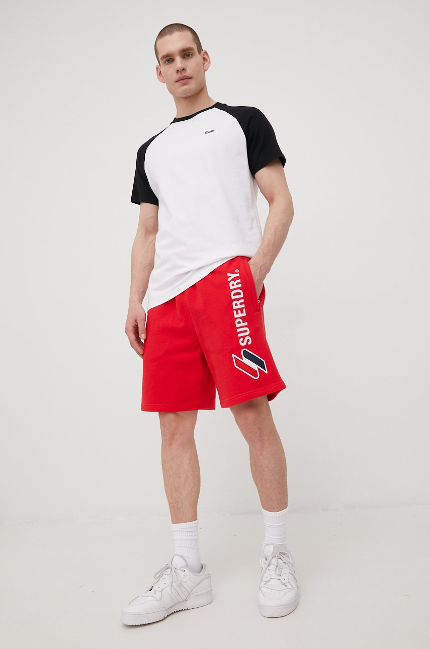

Бавовняна футболка Superdry колір білий однотонний