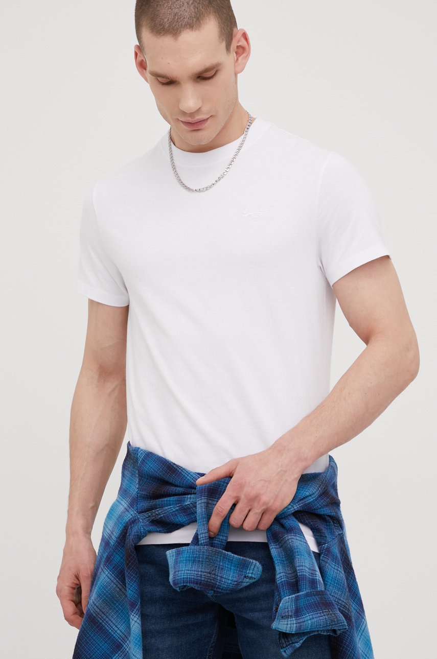 

Памучна тениска Superdry (3 броя) в бяло с изчистен дизайн, Бял