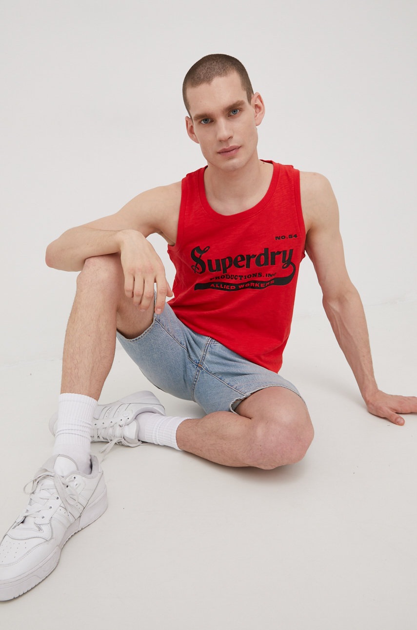 

Бавовняна футболка Superdry колір червоний