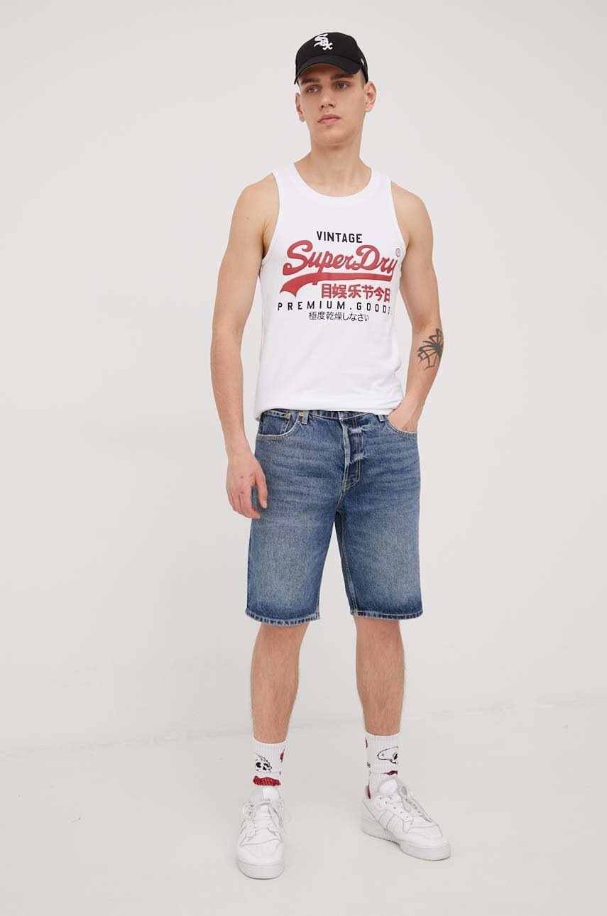 

Бавовняна футболка Superdry колір білий