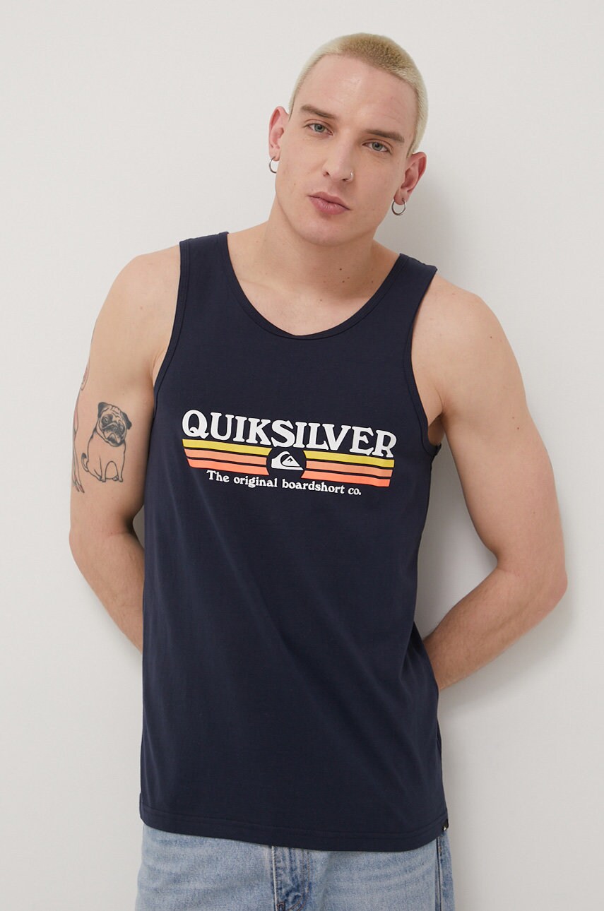 

Хлопковая футболка Quiksilver цвет синий