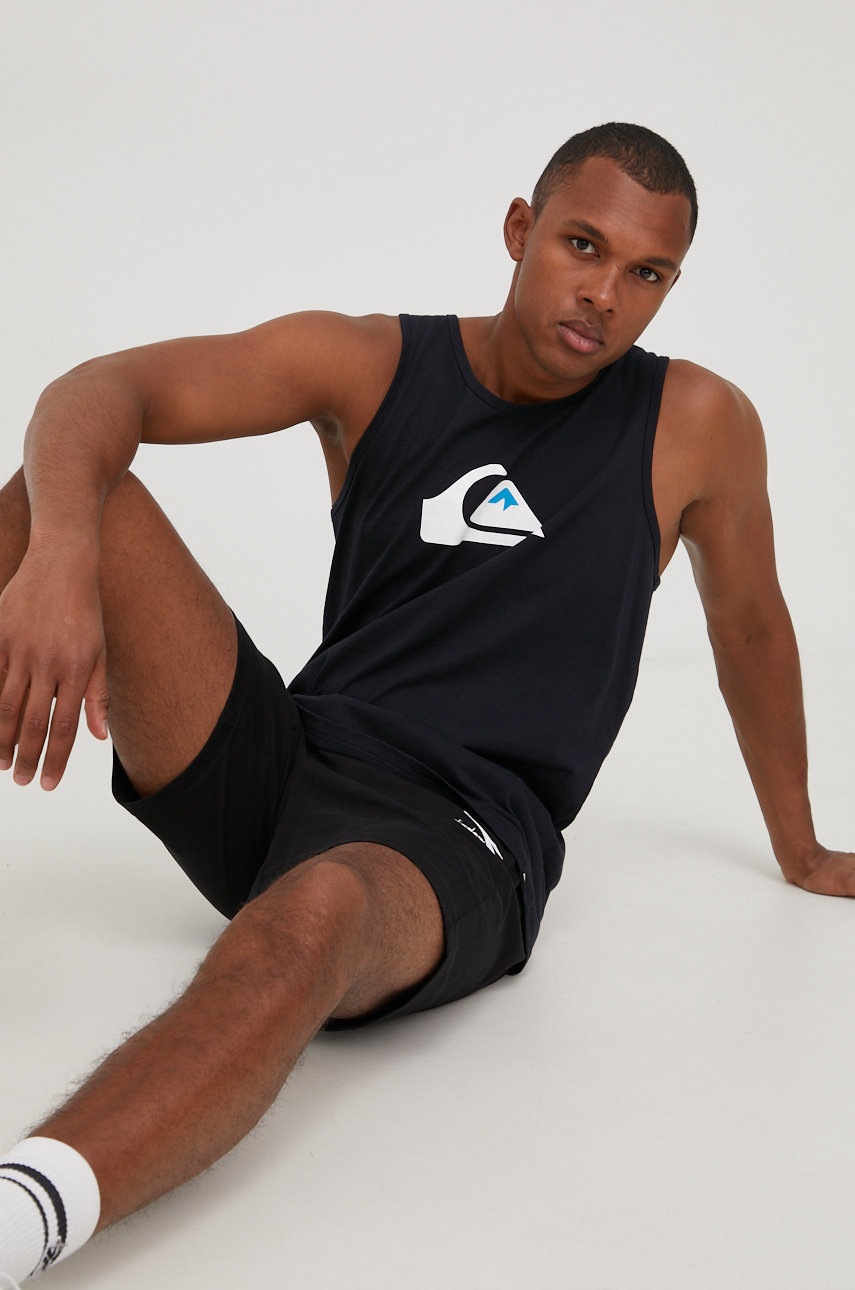 

Памучна тениска Quiksilver в тъмносиньо, Тъмносин