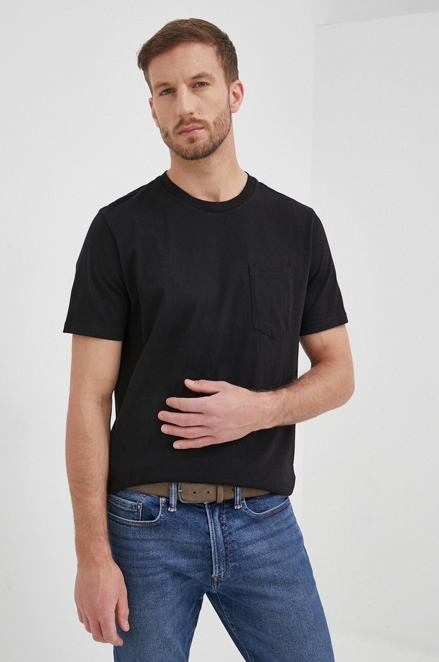 United colors of benetton tricou din bumbac culoarea negru, neted