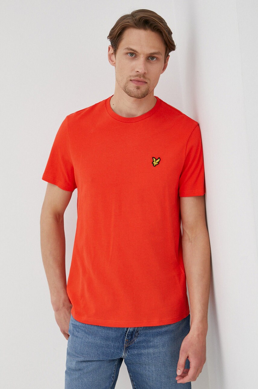 Lyle & scott tricou din bumbac culoarea rosu, neted