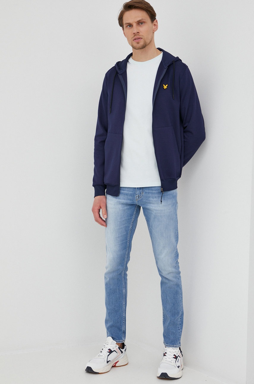 

Хлопковая футболка Lyle & Scott цвет бирюзовый однотонный