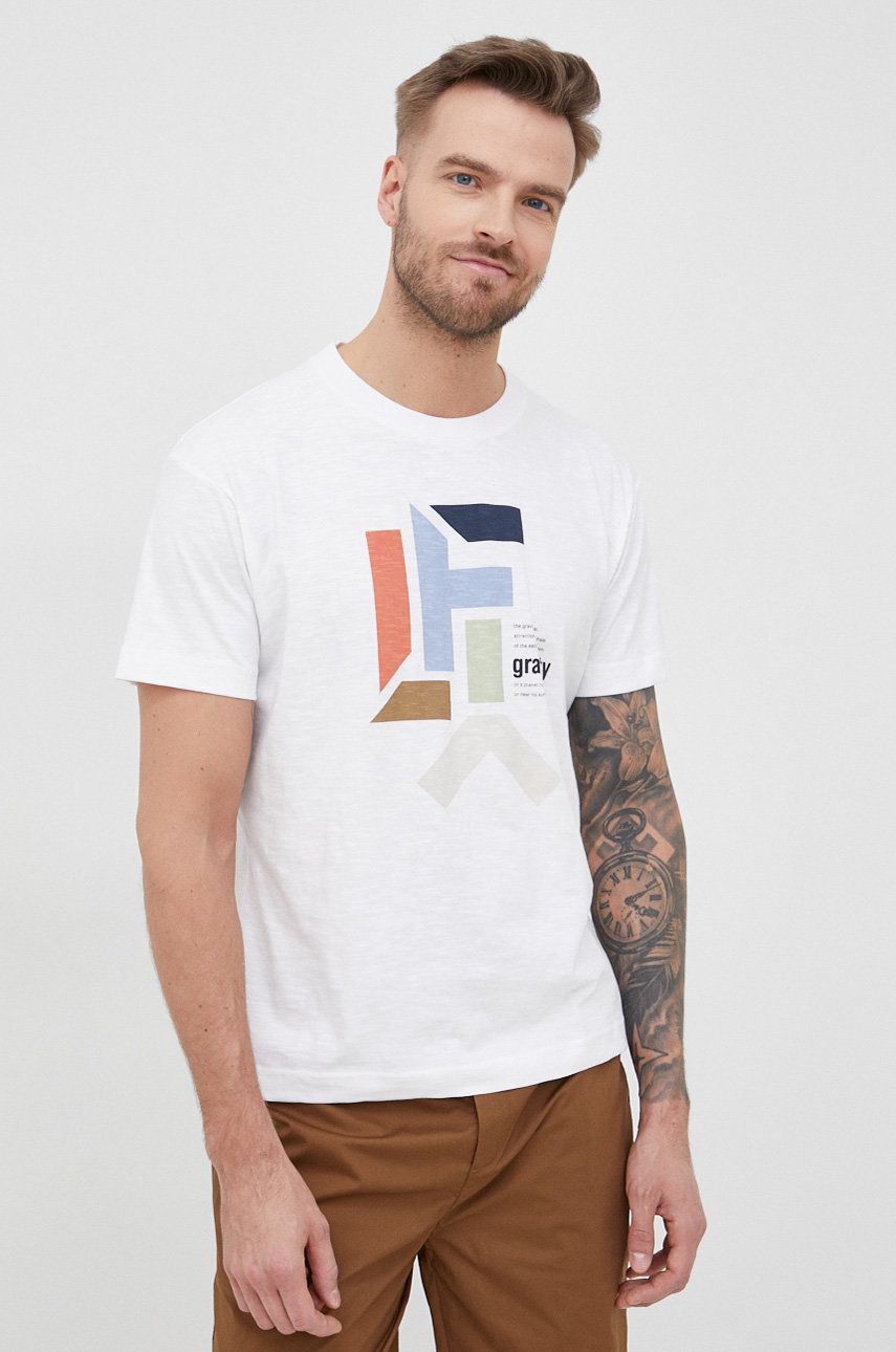 s.Oliver t-shirt bawełniany kolor biały z nadrukiem