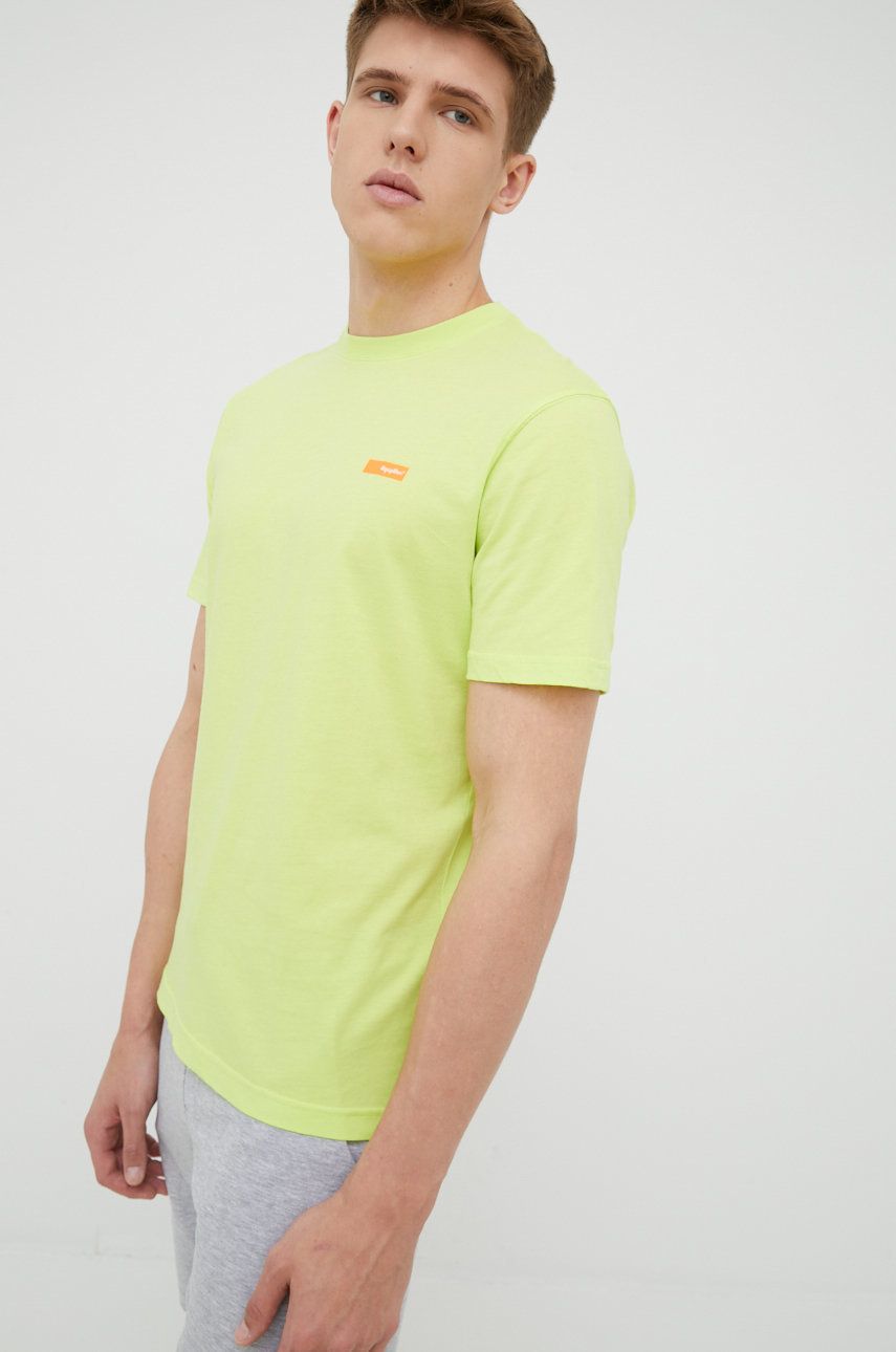 RefrigiWear tricou din bumbac culoarea verde, neted answear.ro