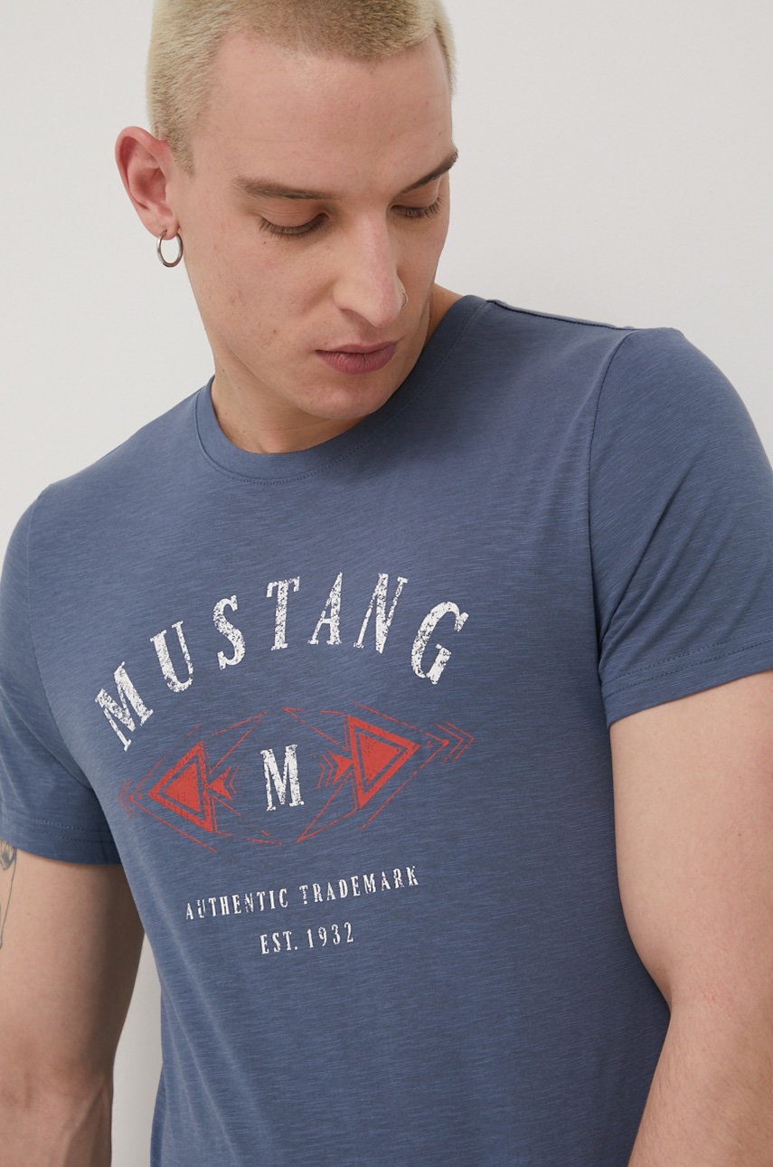 

Хлопковая футболка Mustang с принтом