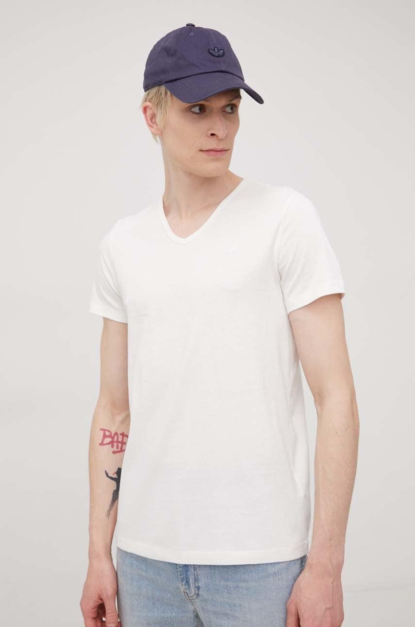 Mustang tricou din bumbac culoarea alb, neted