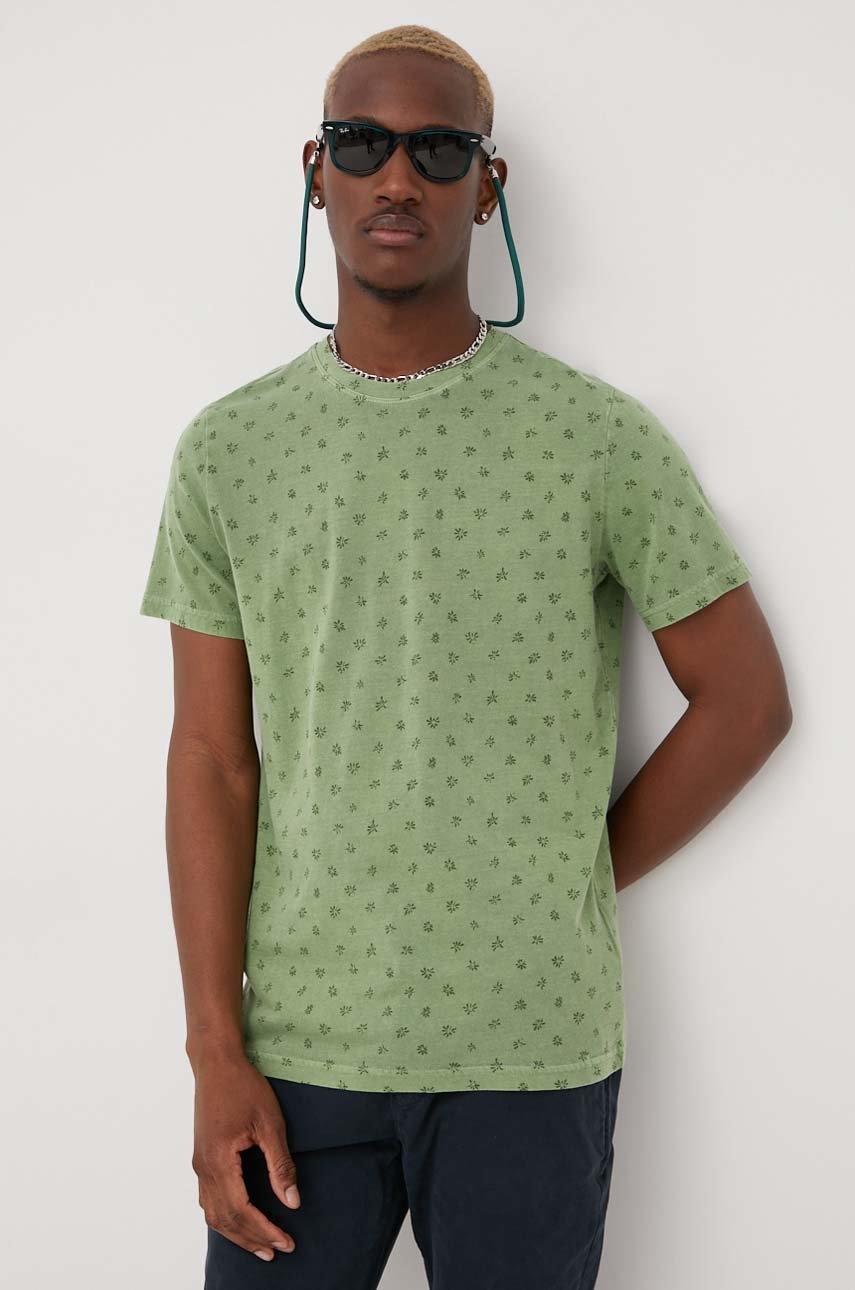 Mustang tricou din bumbac culoarea verde, modelator