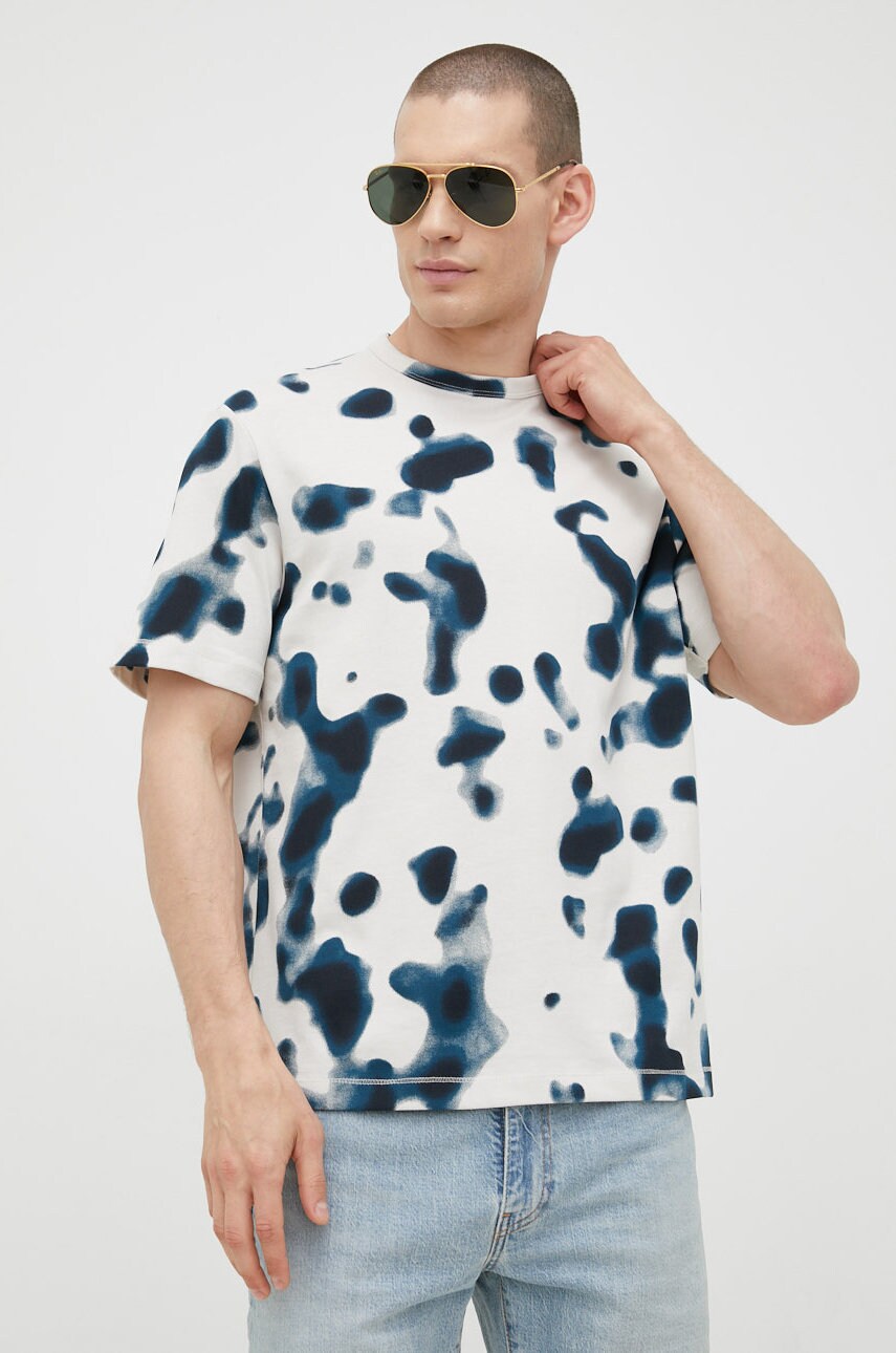 S.oliver tricou din bumbac culoarea bej, modelator