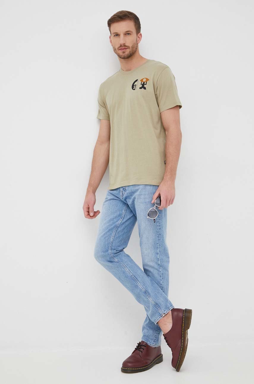 

Хлопковая футболка G-Star Raw цвет зелёный с принтом
