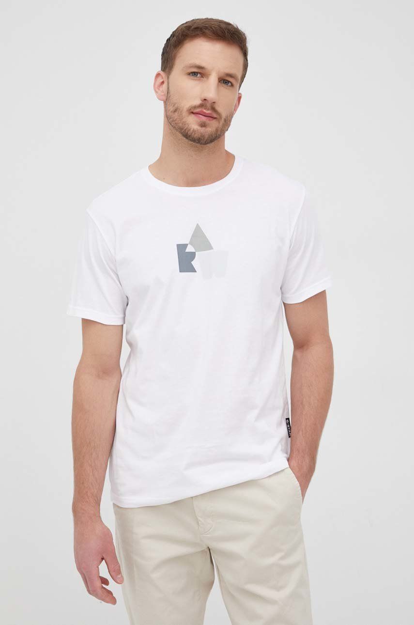 G-Star Raw tricou din bumbac culoarea alb, cu imprimeu 2023 ❤️ Pret Super answear imagine noua 2022