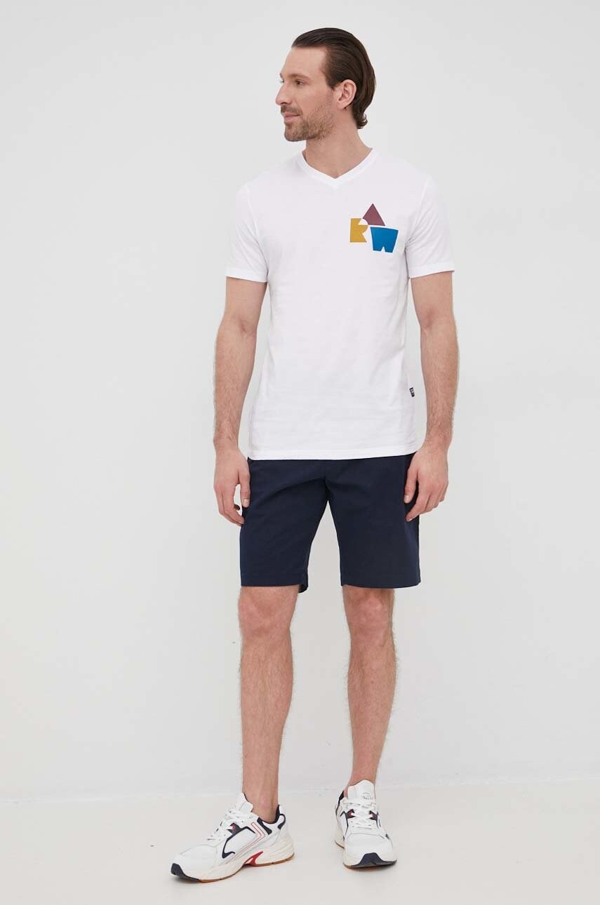 

Хлопковая футболка G-Star Raw цвет белый с принтом