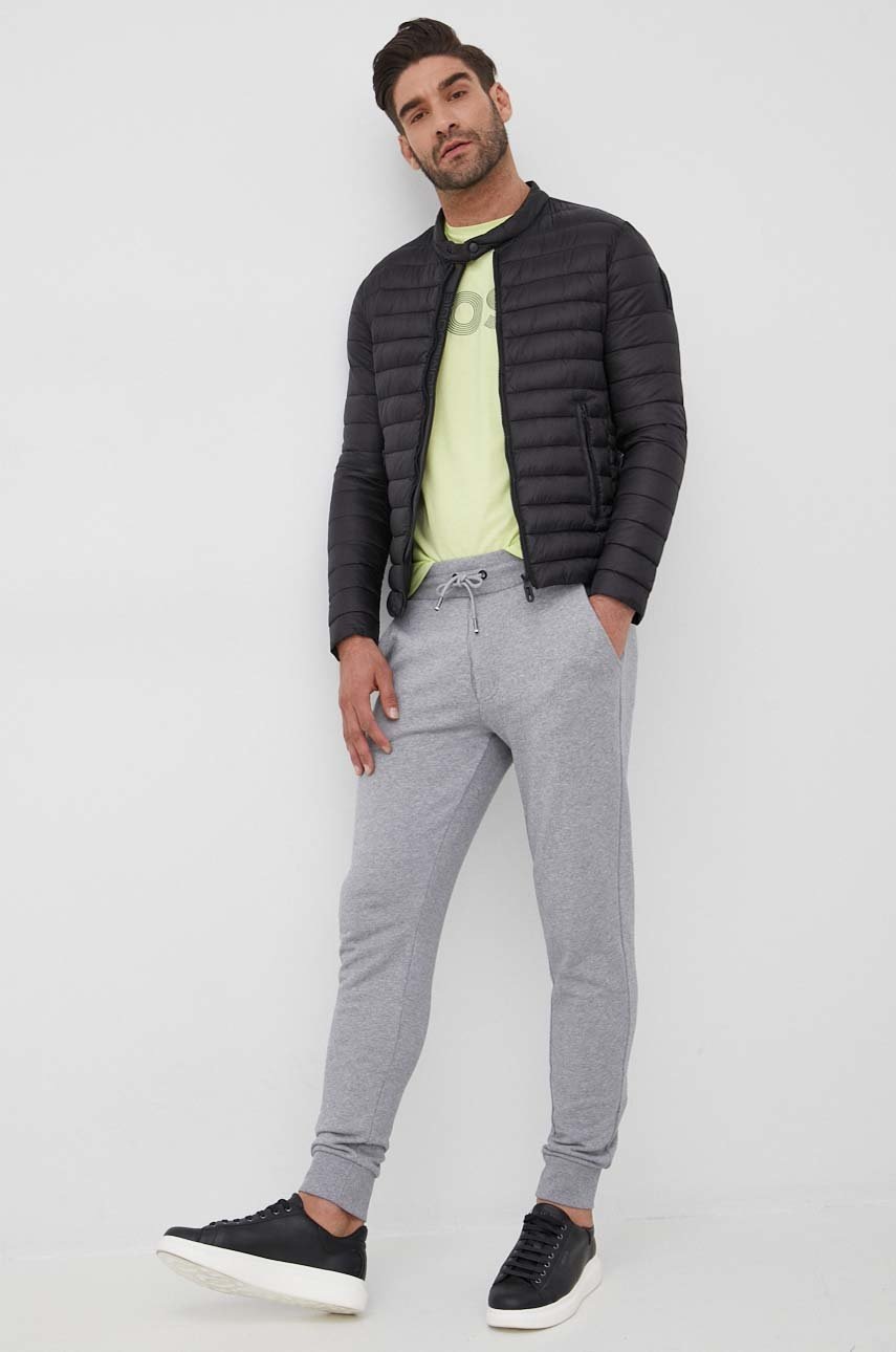 

Бавовняна футболка BOSS Boss Athleisure колір зелений з принтом