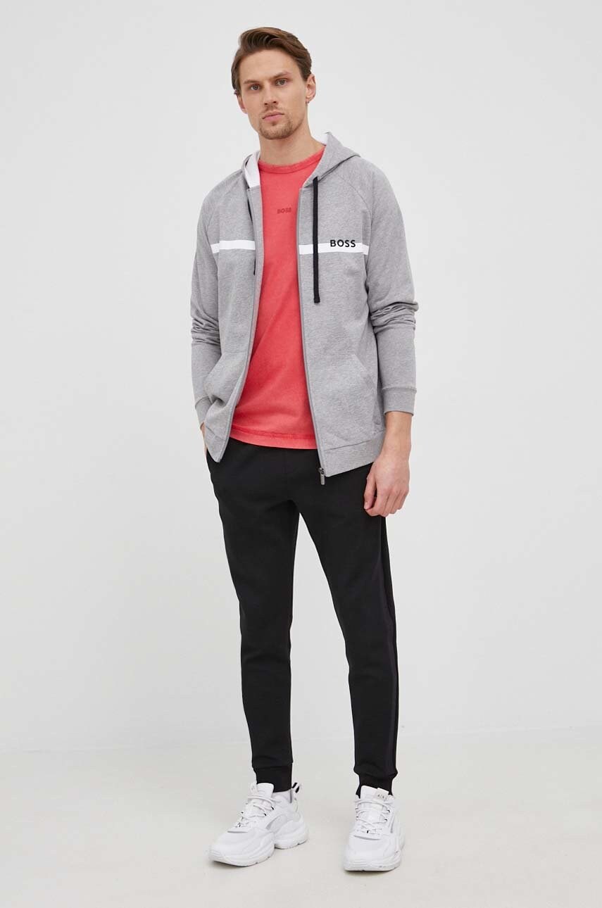 

Бавовняна футболка Boss Boss Casual колір червоний однотонний