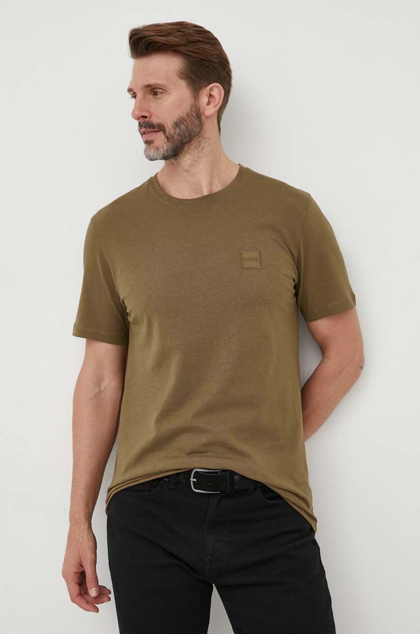 Levně Bavlněné tričko BOSS CASUAL černá barva, 50472584