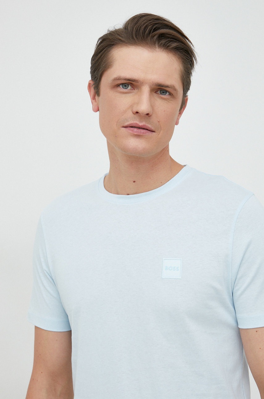 

Хлопковая футболка BOSS Boss Casual с аппликацией