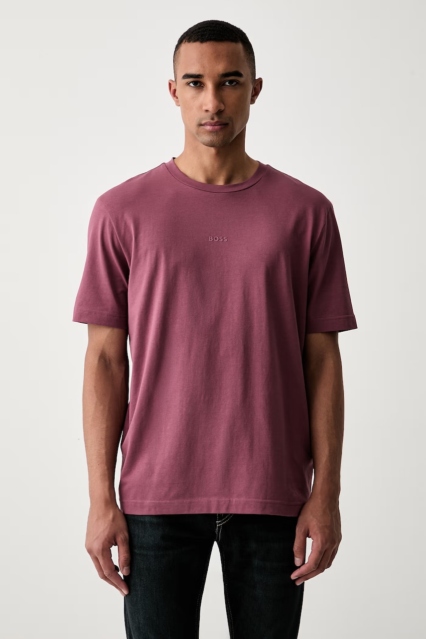 BOSS Orange T-shirt męski z bawełną TChup