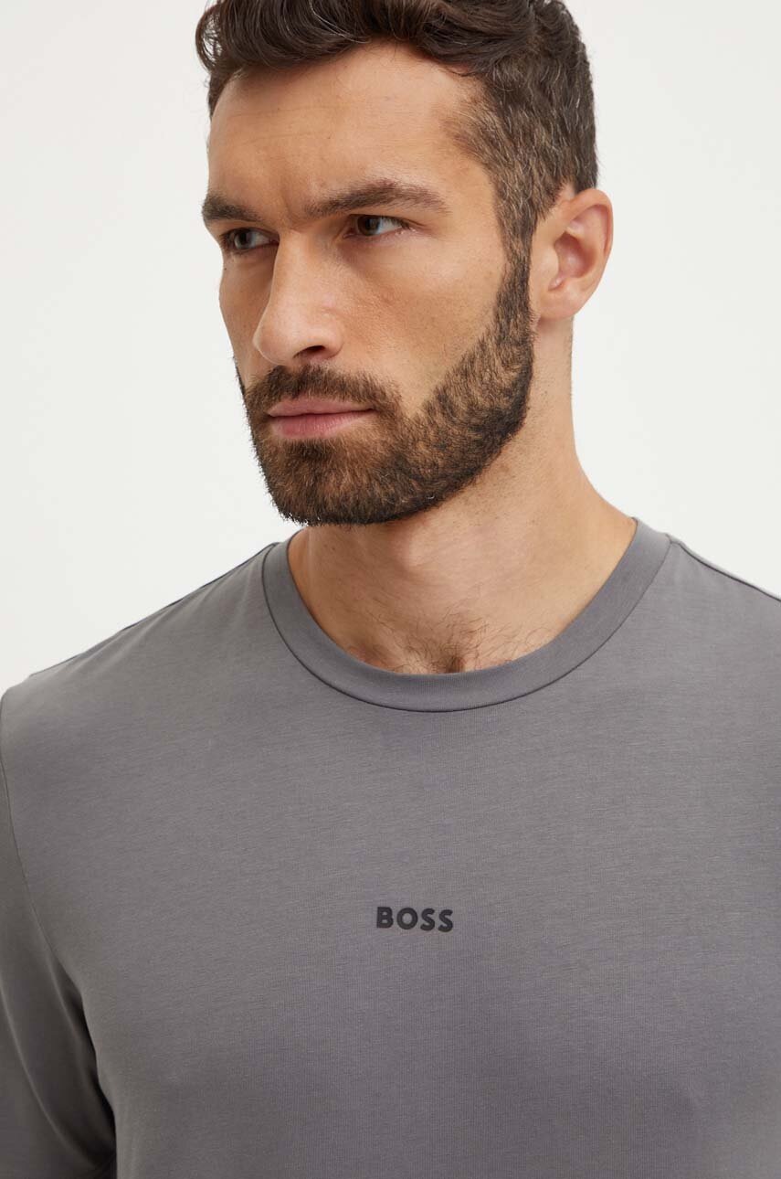 Μπλουζάκι BOSS BOSS ORANGE χρώμα: γκρι, 50473278 φωτογραφία