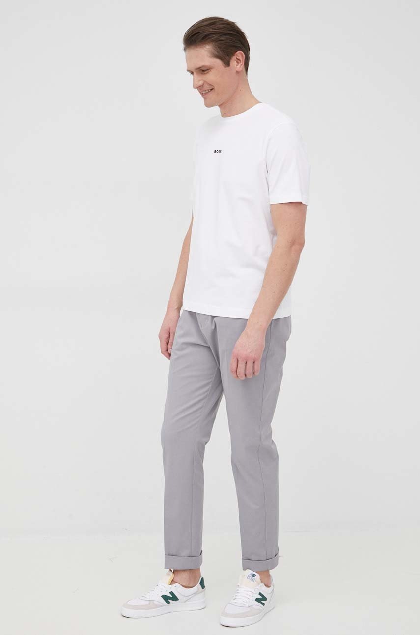 

Футболка BOSS Boss Casual чоловіча колір білий однотонна
