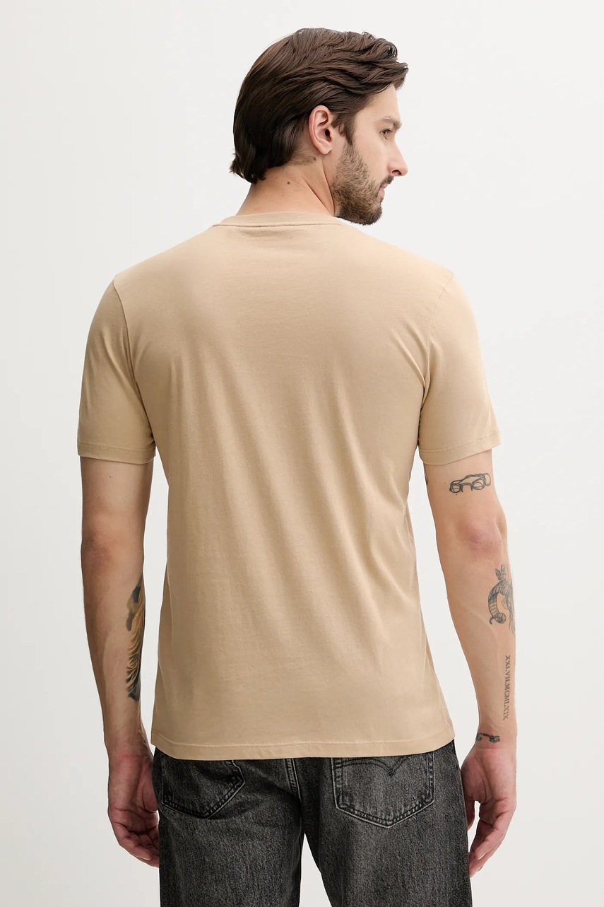 Хлопковая футболка HUGO цвет чёрный с принтом 50467556