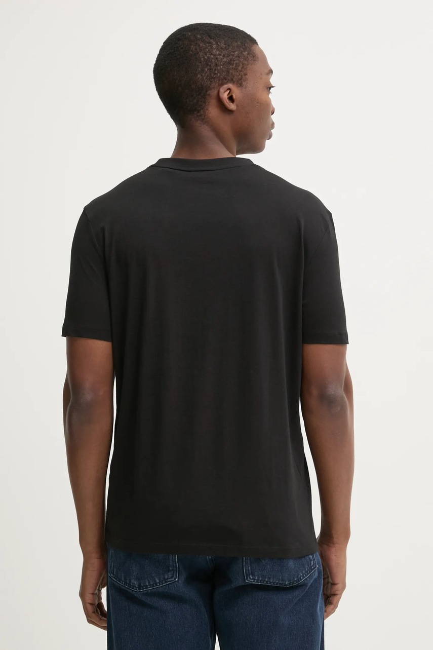 Хлопковая футболка HUGO мужская цвет чёрный с принтом 50467556 Хлопковая футболка HUGO мужская цвет чёрный с принтом 50467556