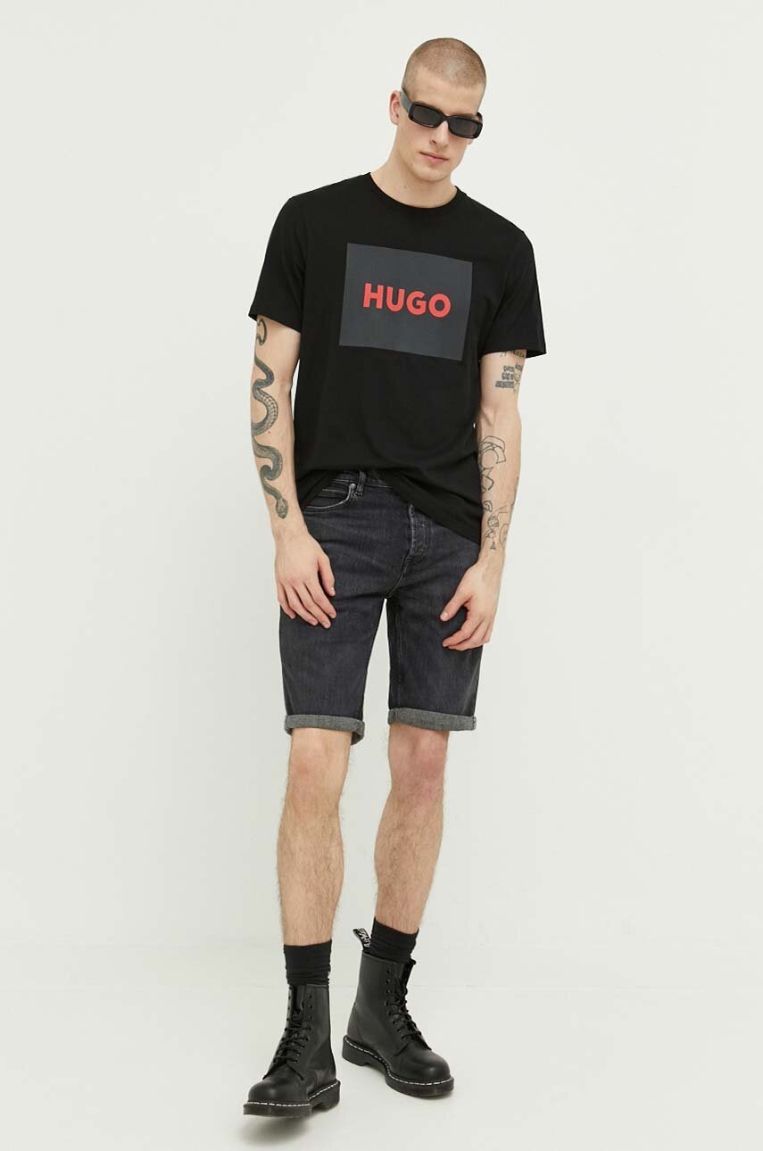 Bavlněné tričko HUGO Dulive222