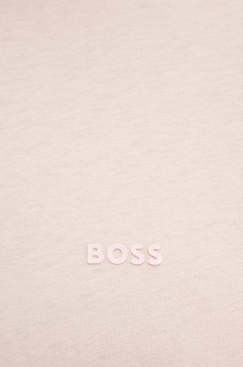 Βαμβακερό μπλουζάκι BOSS ανδρικό, χρώμα: ροζ, 50468347 φωτογραφία