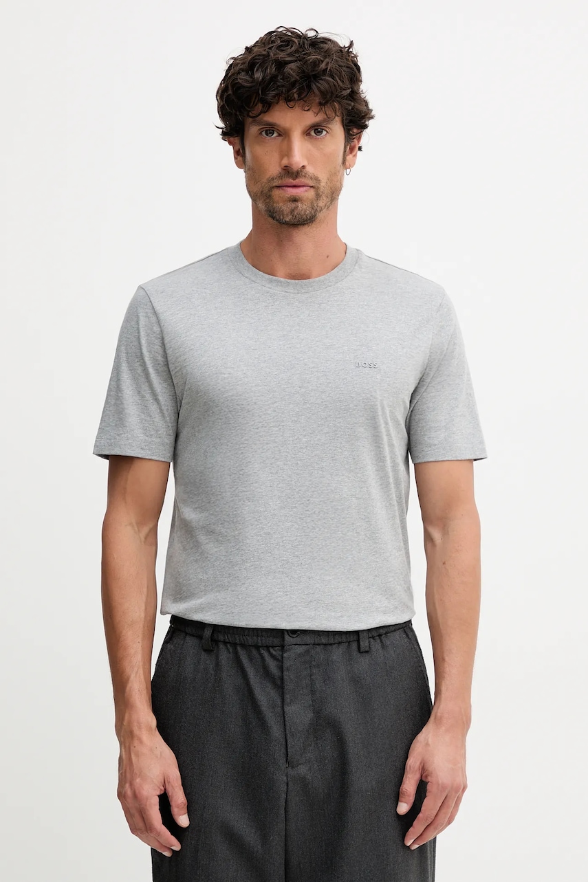 BOSS tricou din bumbac culoarea verde, uni, 50468347
