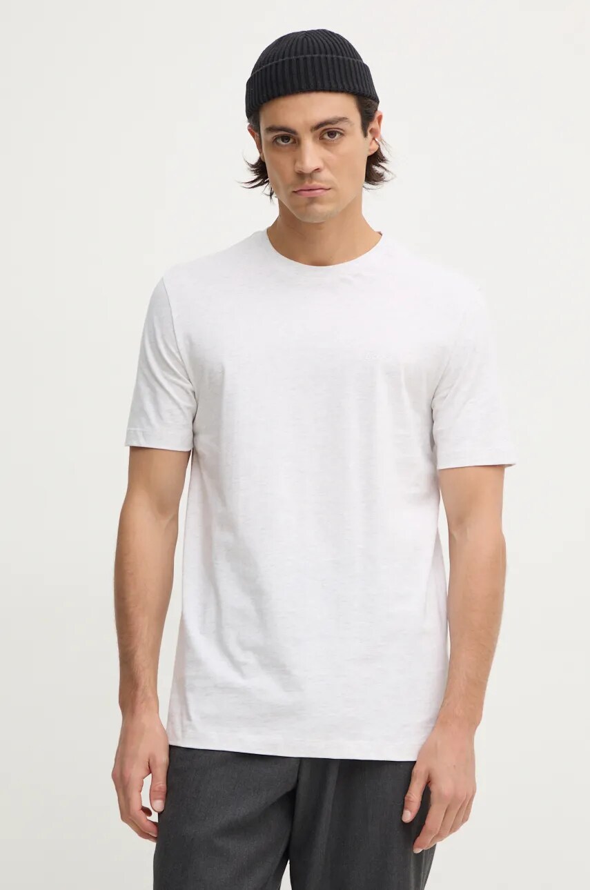 BOSS tricou din bumbac barbati, culoarea gri, neted, 50468347